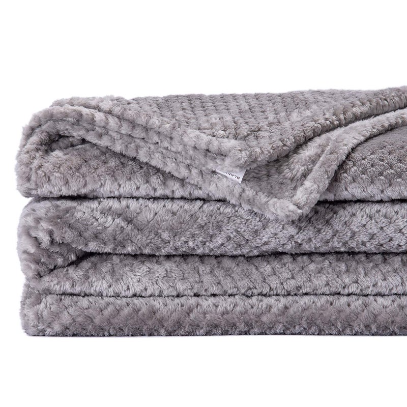 WONDER MIRACLE Fuzzy Throw Blanket, Plush Fleece Blankets for Adults, Toddler, Boys and Girls, Warm Soft Blankets and Throws for Bed, Couch, Sofa, Travel and Outdoor, Camping (Queen(80"x90"), XXL-Flint Gray) - Image 2
